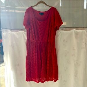 Elegant Red Lace Dress